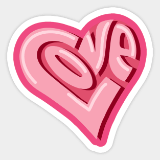 LOVE HEART PINK Sticker